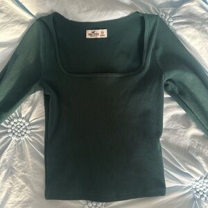 Hollister Green Fitted Bodysuit with Long Sleeves
